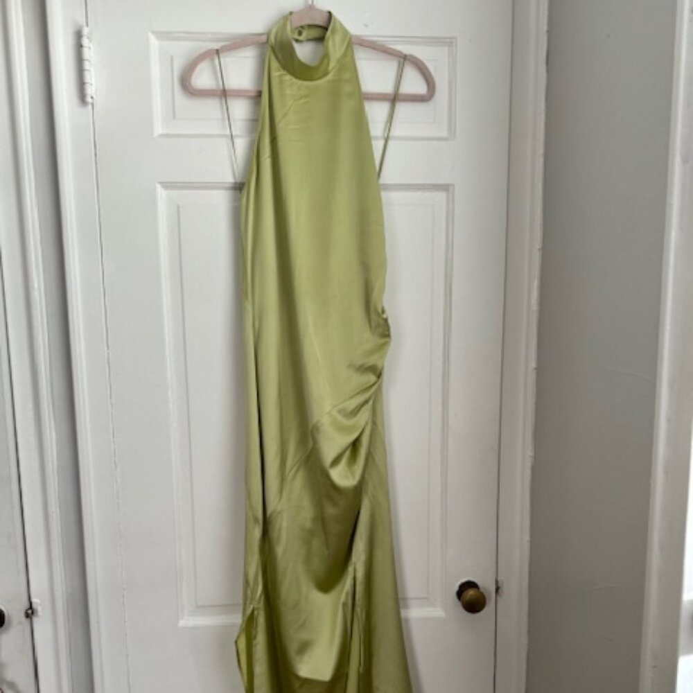 Helmut Lang Silk Halter Midi Dress